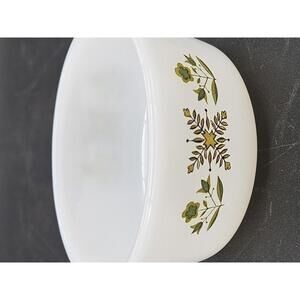 Vintage Fire King Custard Dish Lot - Meadow Green & Plain White - Good Condition